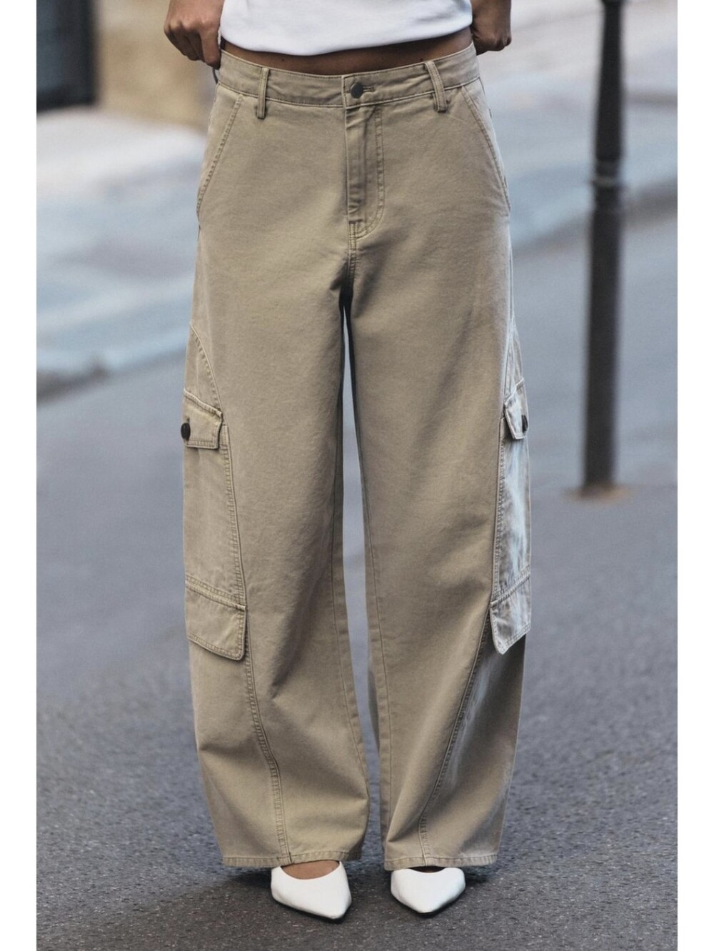 ZARA WASHED EFFECT CARGO PANTS
